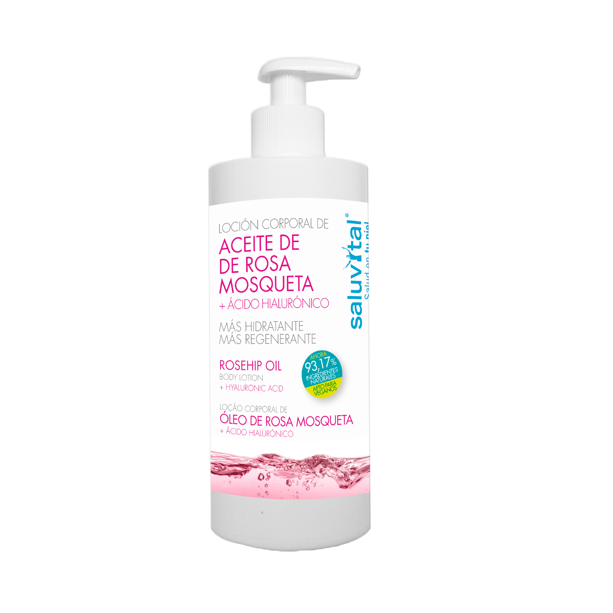 Loción Hidratante Corporal | con Aceite de Rosa Mosqueta y Ácido Hialurónico | BIO Aceites | 450 ml.